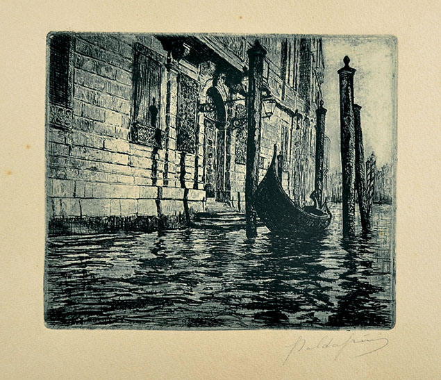 VENEZIA, GONDOLA IN UN CANALE