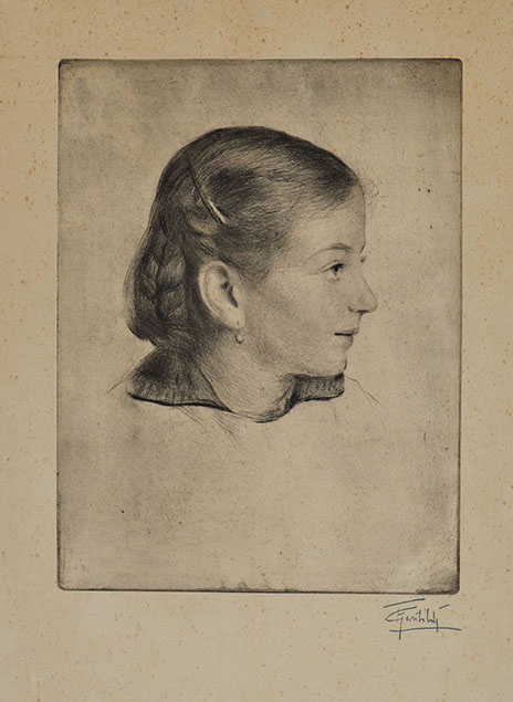 PROFILE PORTRAIT OF YOUNG WOMAN WITH EARRING