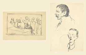 TWO DRAWINGS IN BLACK CHALK