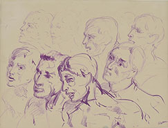 EIGHT STUDIES OF MALE HEADS